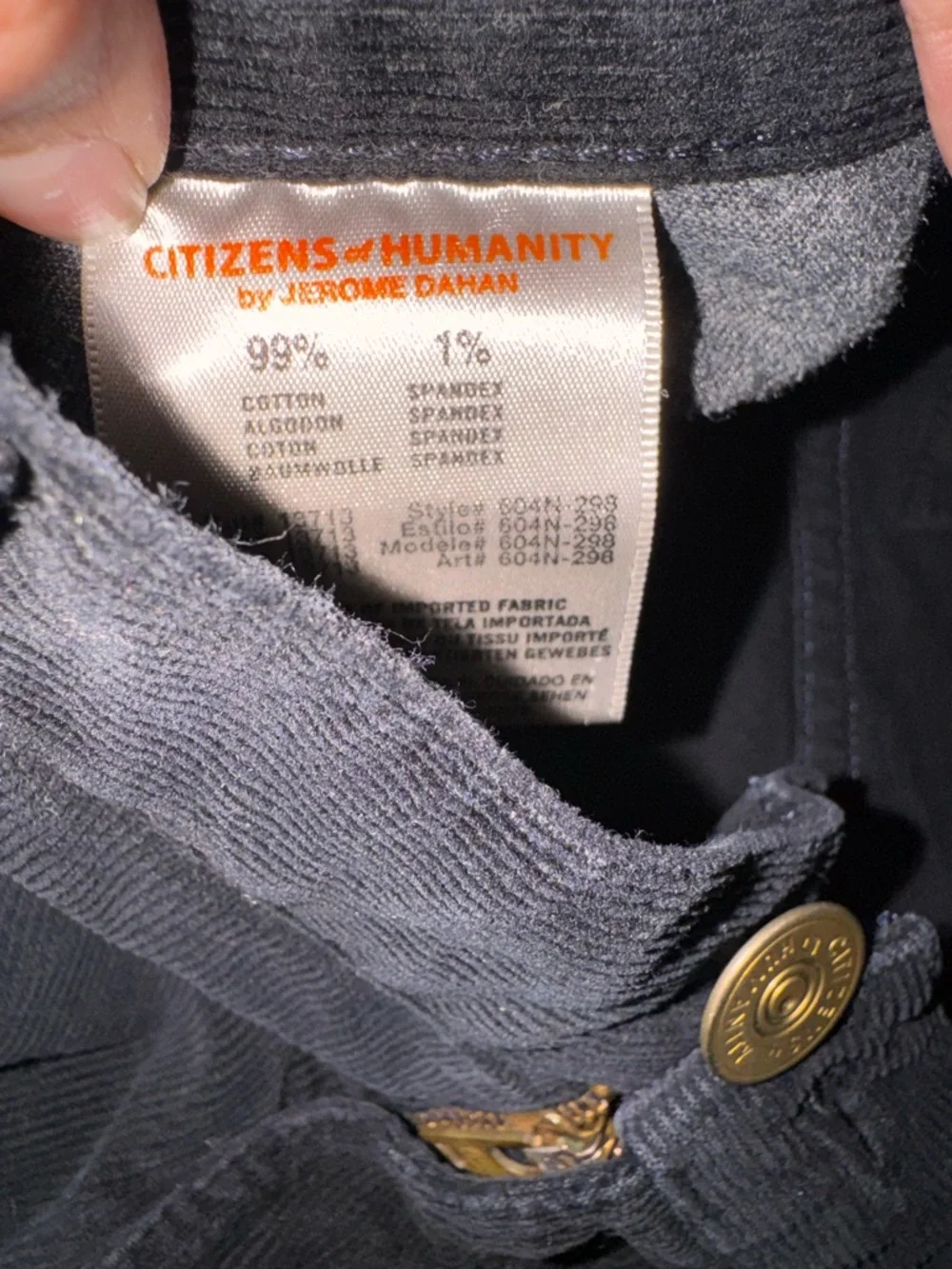 Citizens Of Humanity Men’s Black Corduroy Pants - Straight Fit 34x34